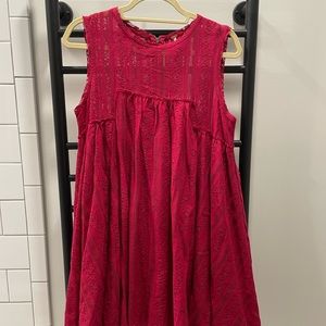 Free People Flowy Mini Dress Size Medium - Dark Magenta color